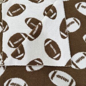 Brown and White Football Pattern Blanket